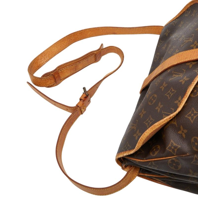 Louis Vuitton Monogram Saumur 35 Crossbody Shoulder Bag Brown Leather — view 8