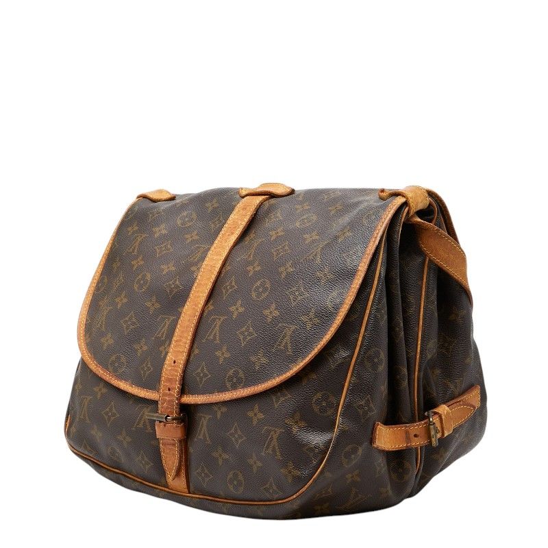 Louis Vuitton Monogram Saumur 35 Crossbody Shoulder Bag Brown Leather — view 2