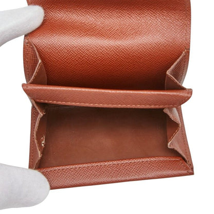 Louis Vuitton Monogram Porte-Monnaie Coin Case Brown Leather — view 6
