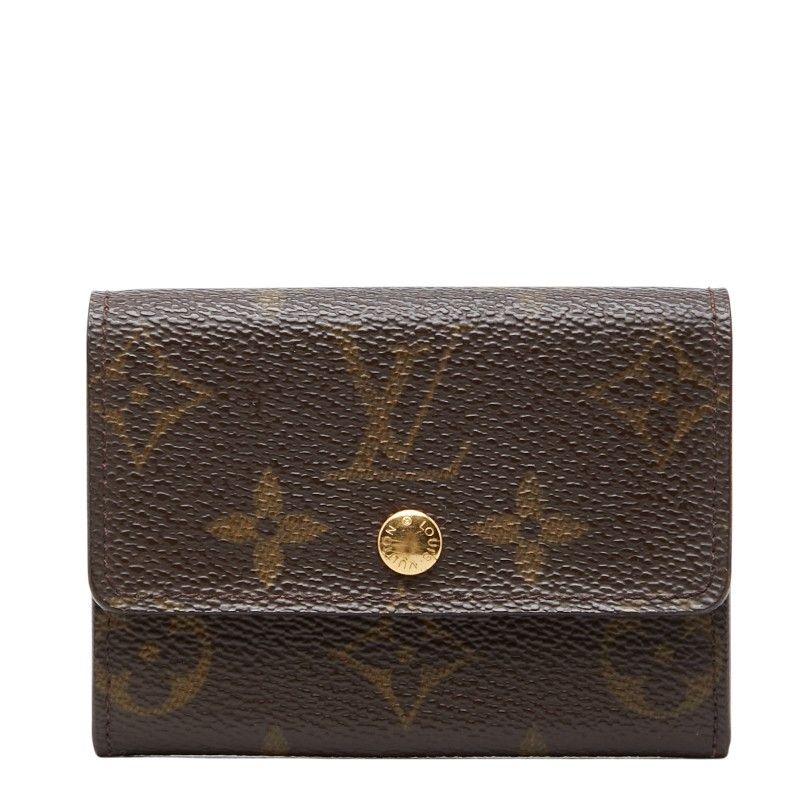 Louis Vuitton Monogram Porte-Monnaie Coin Case Brown Leather