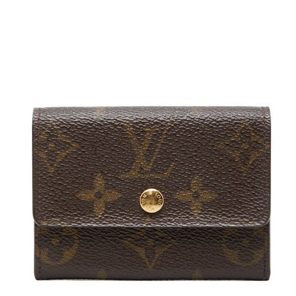 Louis Vuitton Monogram Porte-Monnaie Coin Case Brown Leather