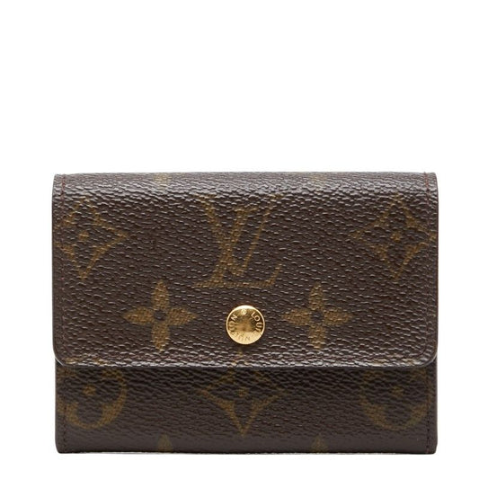 Louis Vuitton Monogram Porte-Monnaie Coin Case Brown Leather