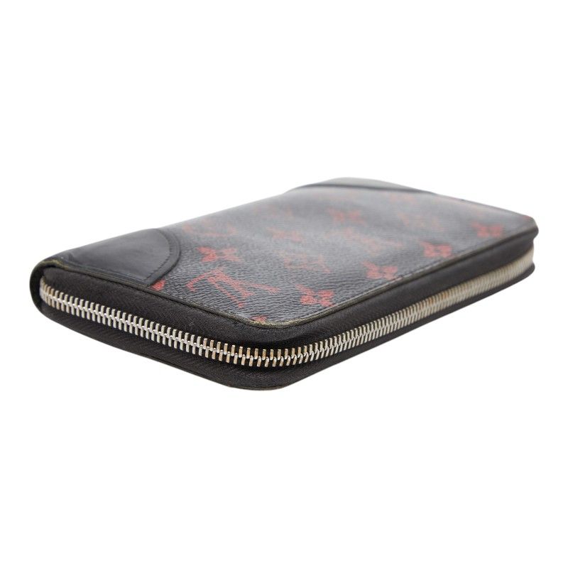 Louis Vuitton Monogram Rouge Zippy Wallet Black Red Leather — view 6