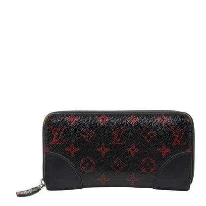 Louis Vuitton Monogram Rouge Zippy Wallet Black Red Leather