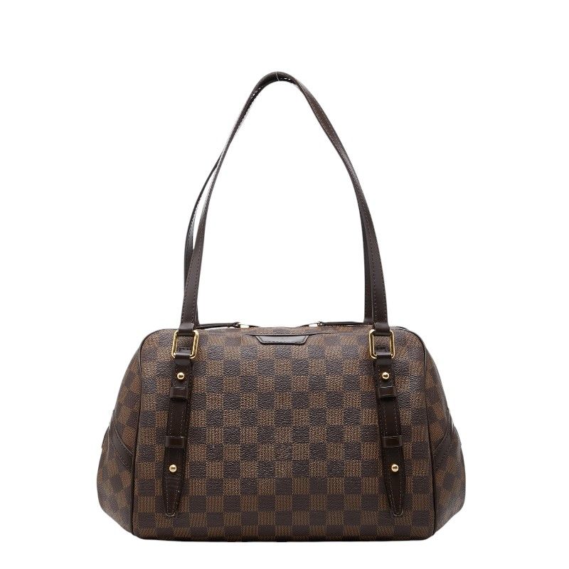 Louis Vuitton Damier Rivington PM Shoulder Bag Brown Leather