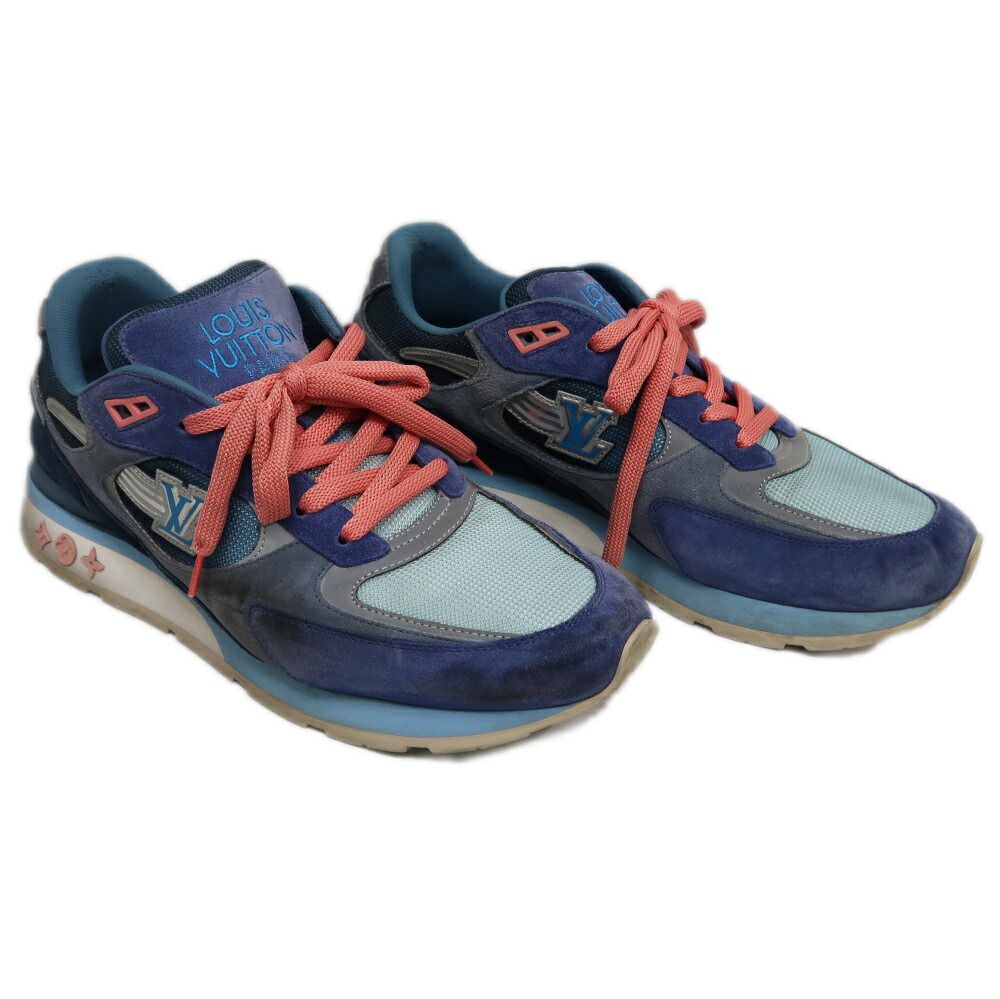 Louis Vuitton Run Away Line Sneakers 8.5 Blue Shoes — view 4