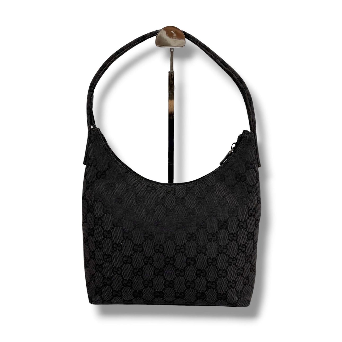 Gucci GG Canvas Shoulder Bag Hobo Black — view 2