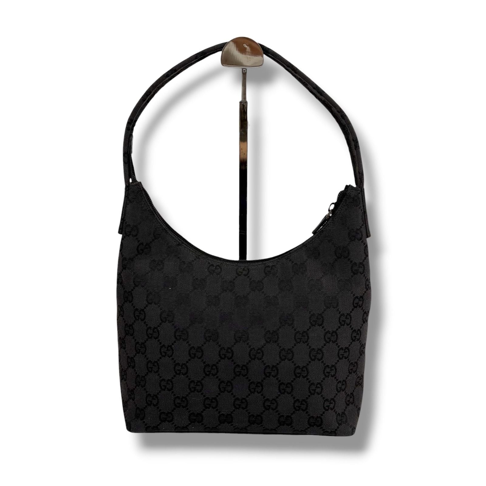 Gucci GG Canvas Shoulder Bag Hobo Black — view 2