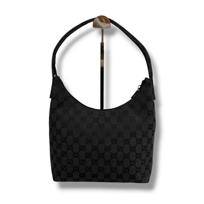 Gucci GG Canvas Shoulder Bag Hobo Black — view 2
