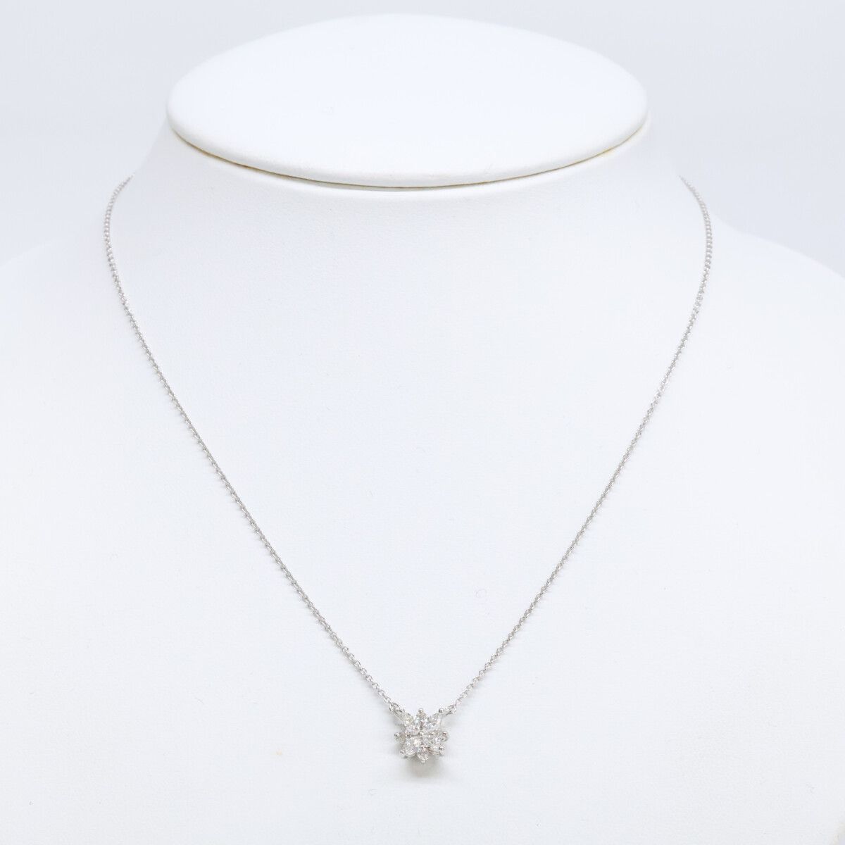 Tiffany & Co Polished Diamond Victoria Cluster Necklace — view 7