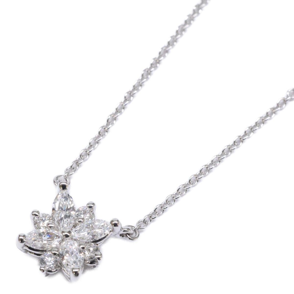 Tiffany & Co Polished Diamond Victoria Cluster Necklace