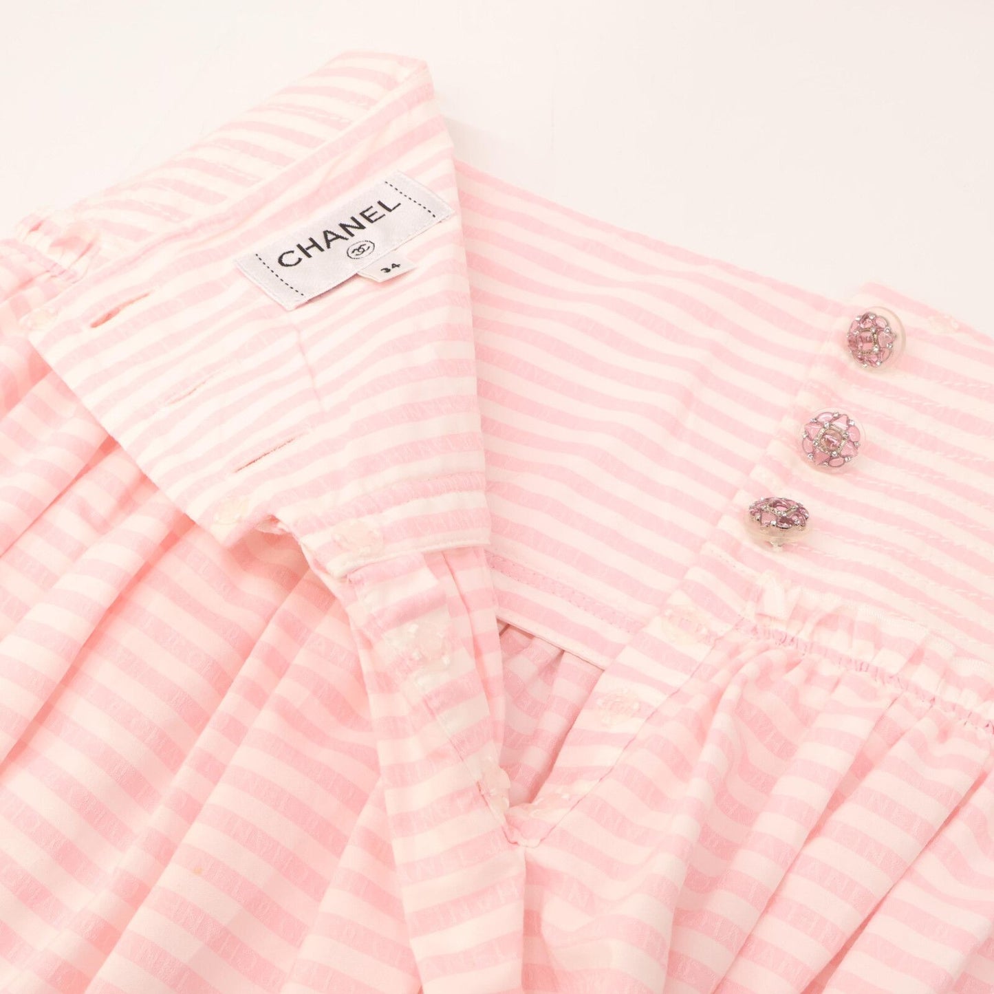 Chanel 24c Border Cotton Poplin Long 34 Dress — view 8