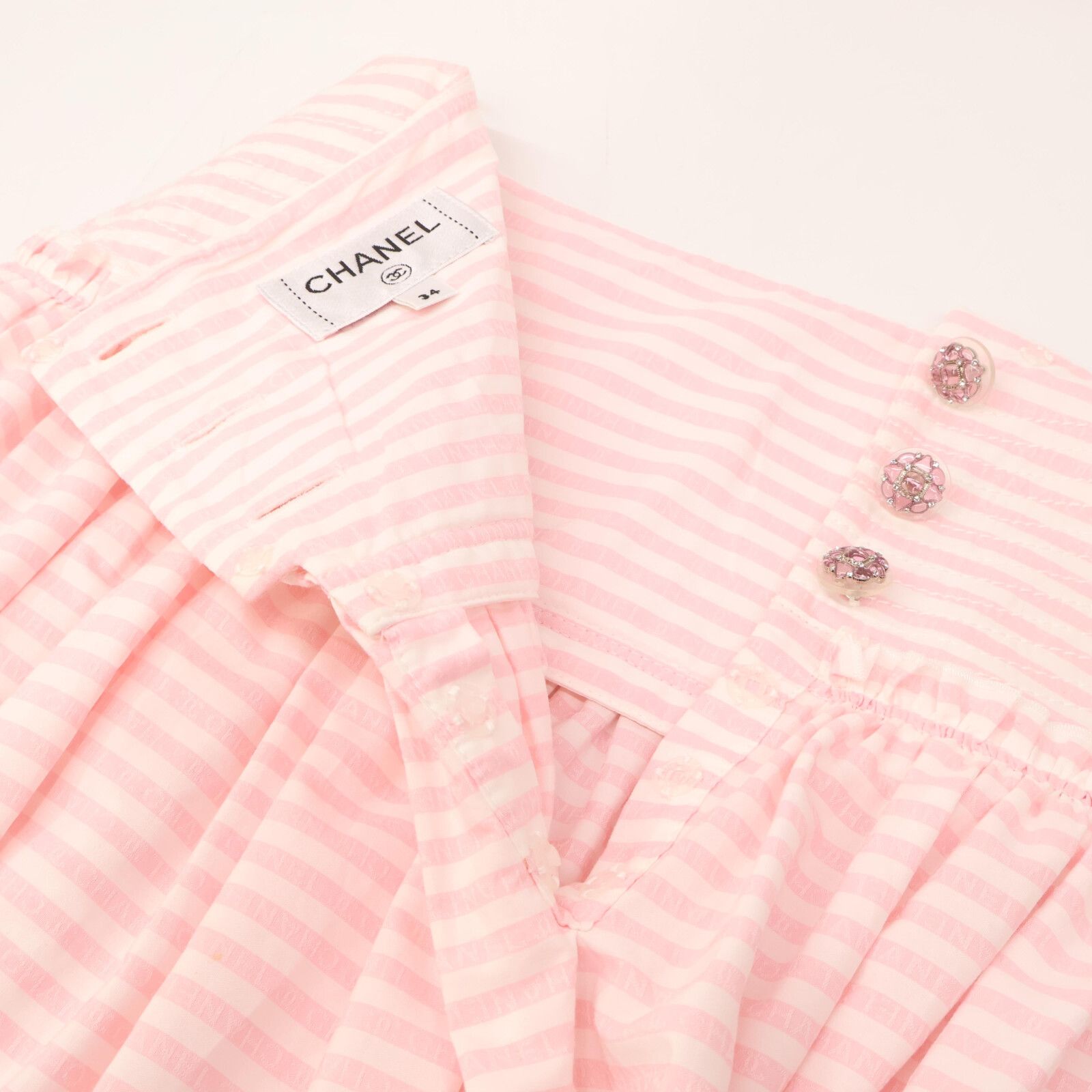 Chanel 24c Border Cotton Poplin Long 34 Dress — view 8