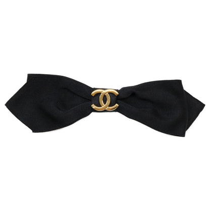 Chanel CC Logo Ribbon Satin Barrette Hair Accessory