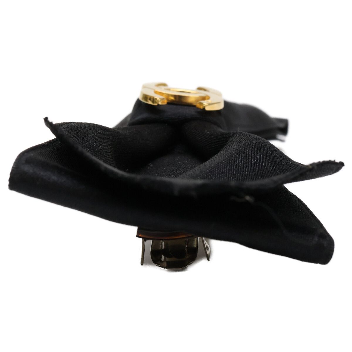 Chanel CC Logo Ribbon Satin Barrette Hair Accessory — view 4