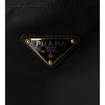 Prada Black Gold Triangle Plate Marina Small Re-Nylon Bucket Bag — view 7