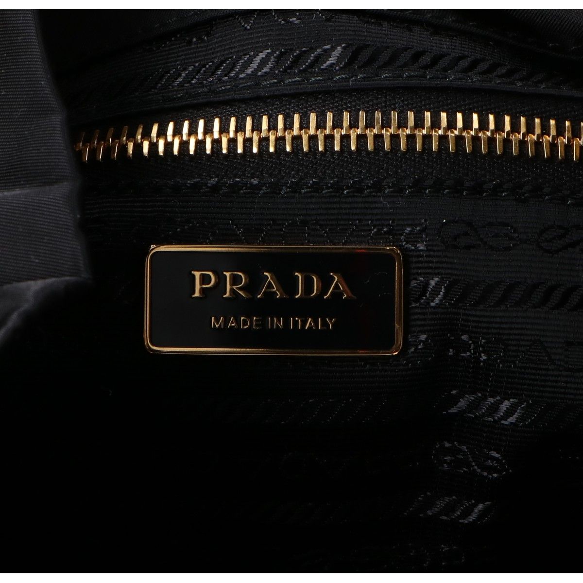 Prada Black Gold Triangle Plate Marina Small Re-Nylon Bucket Bag — view 8