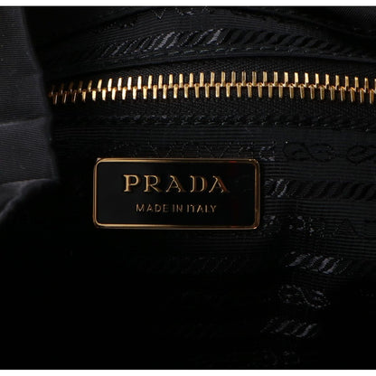 Prada Black Gold Triangle Plate Marina Small Re-Nylon Bucket Bag — view 8