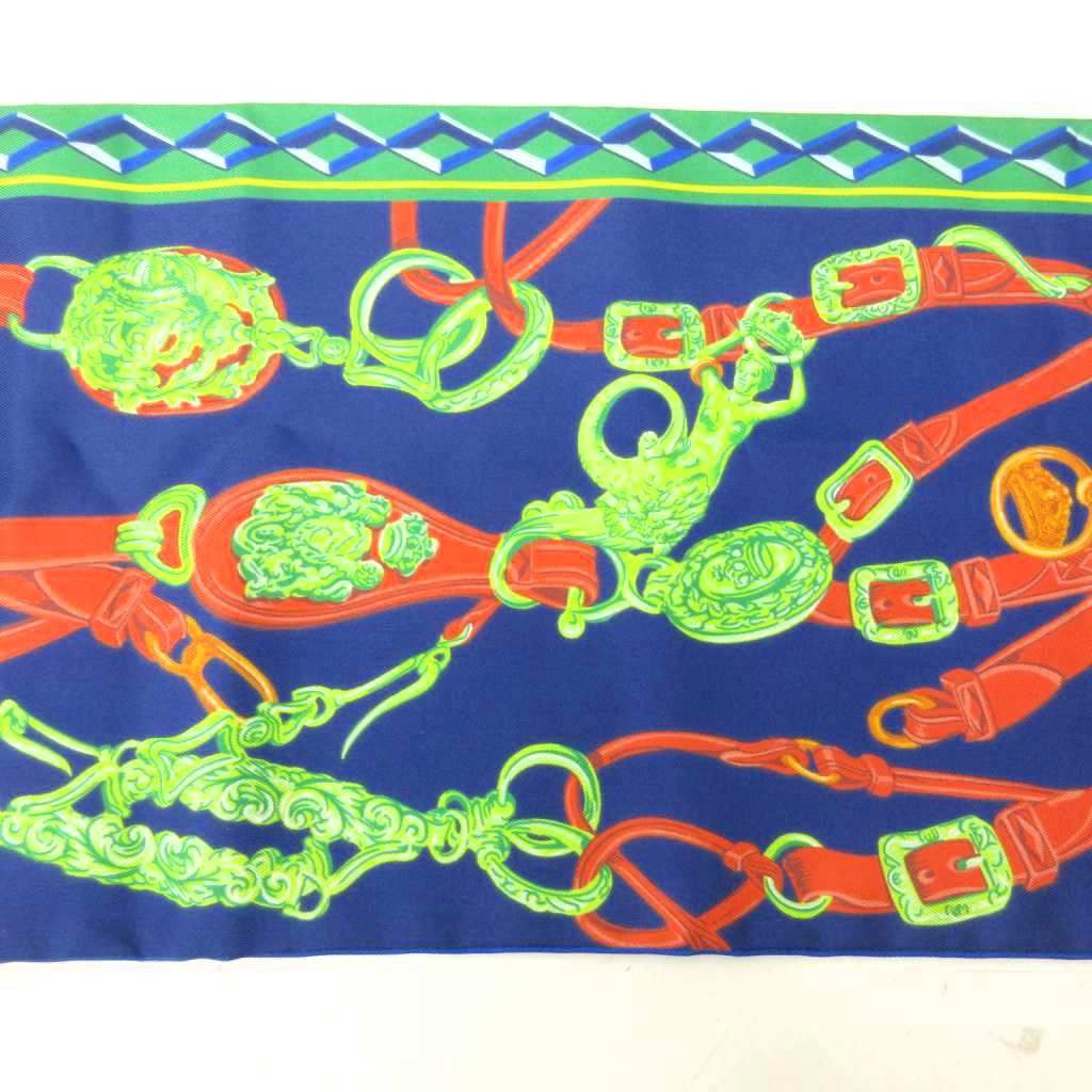 Hermes Ceremonial Bridle Brides de Gala Maxi Twill Scarf All Over Pattern Silk — view 6