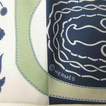 Hermes Amazon Festival Des Amazones Maxi Twill Scarf Allover Pattern Silk Green — view 7