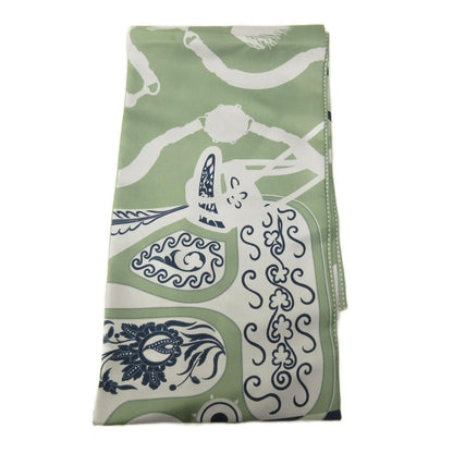 Hermes Amazon Festival Des Amazones Maxi Twill Scarf Allover Pattern Silk Green — view 2