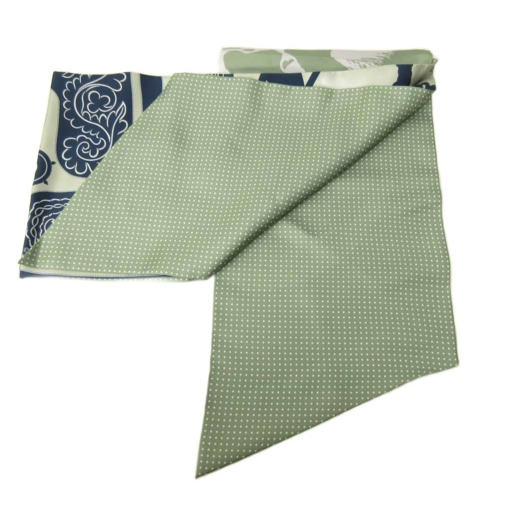 Hermes Amazon Festival Des Amazones Maxi Twill Scarf Allover Pattern Silk Green — view 3