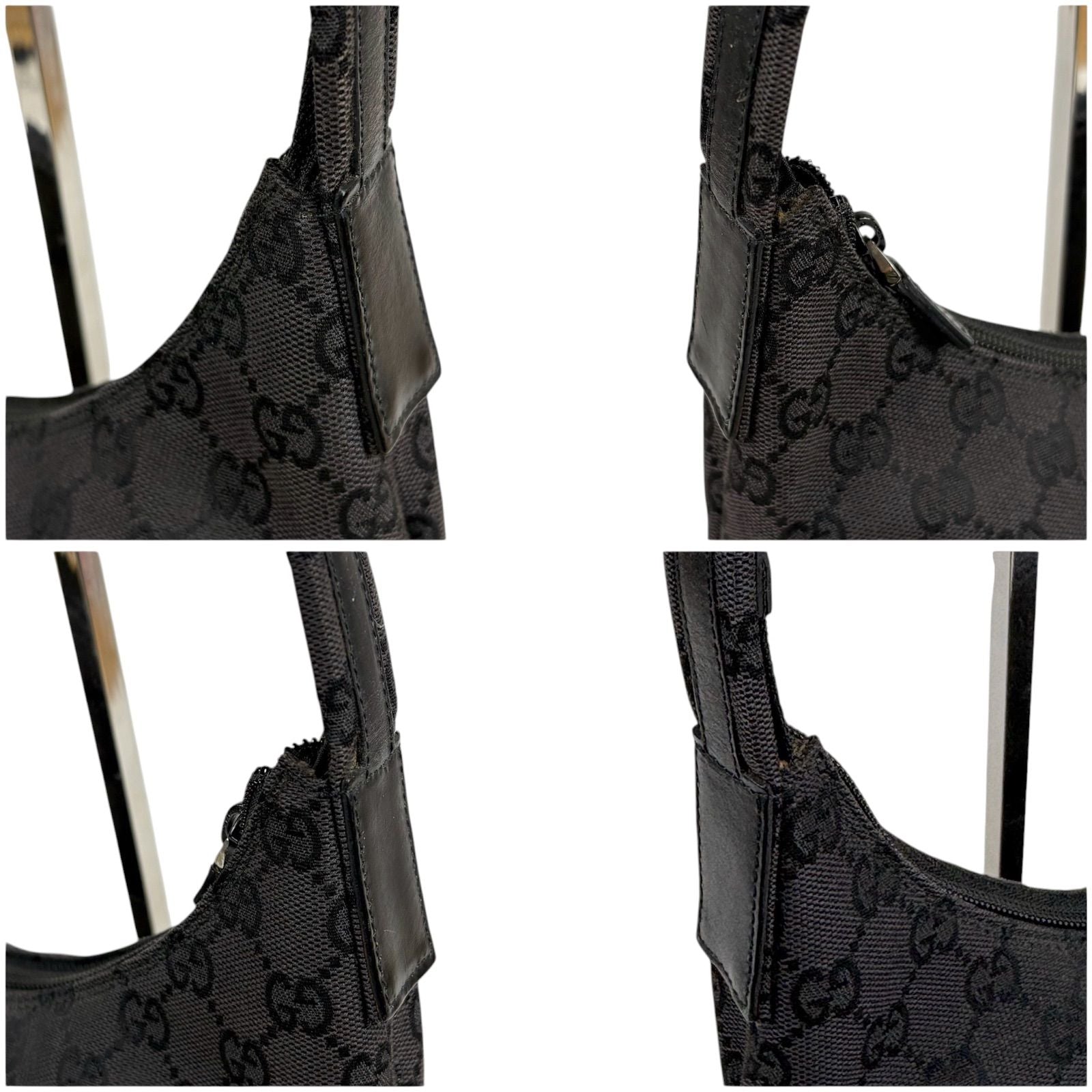 Gucci GG Canvas Shoulder Bag Hobo Black — view 4