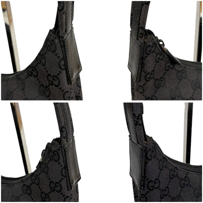 Gucci GG Canvas Shoulder Bag Hobo Black — view 4