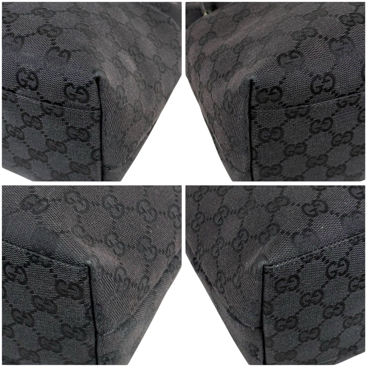 Gucci GG Canvas Shoulder Bag Hobo Black — view 5
