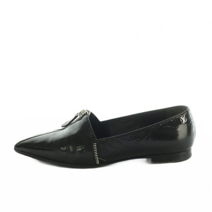 Louis Vuitton Loafers Pointed Toe Monogram Zip Patent Leather 36.5 Black — view 2
