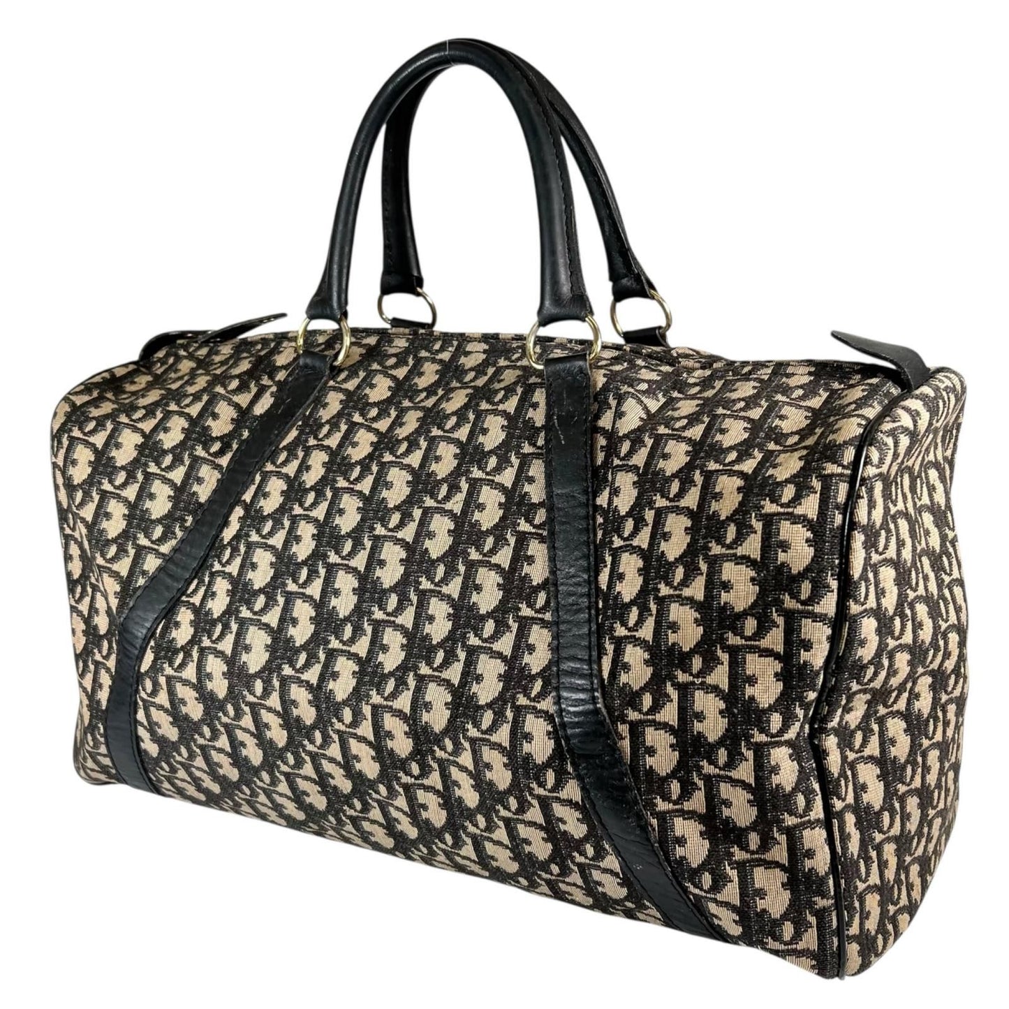 Dior Trotter Boston Bag Canvas Leather Beige — view 2