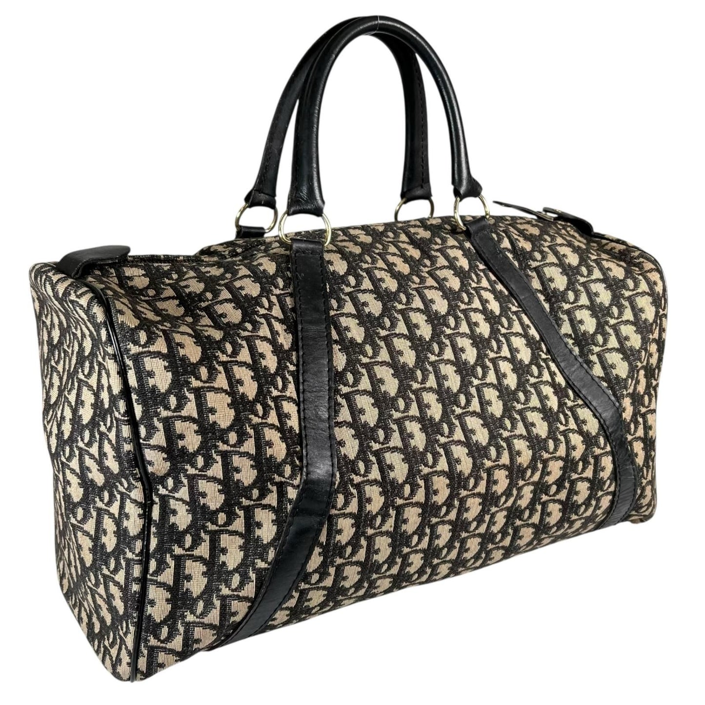 Dior Trotter Boston Bag Canvas Leather Beige — view 3