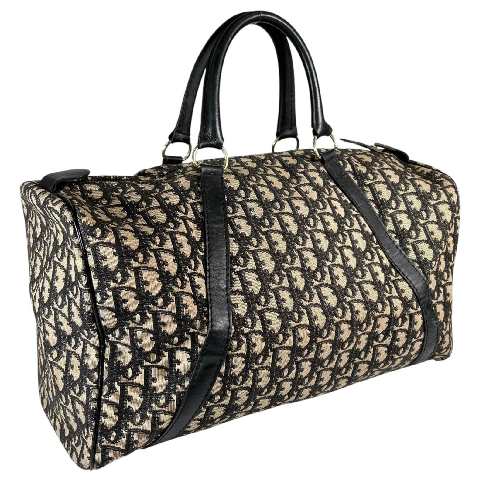 Dior Trotter Boston Bag Canvas Leather Beige — view 3