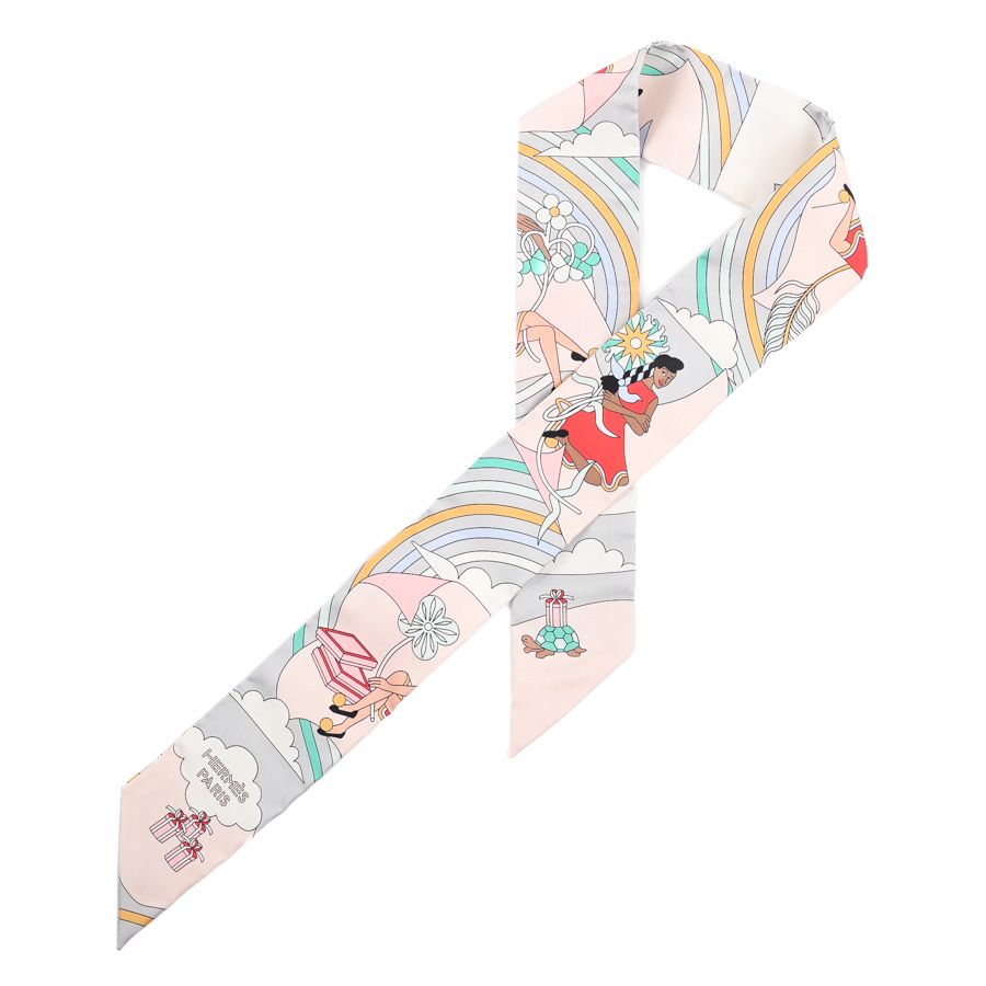 Hermes Scarf Twilly Scarves Pink