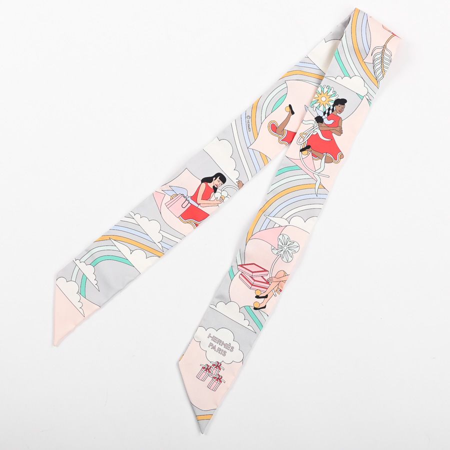 Hermes Scarf Twilly Scarves Pink — view 2