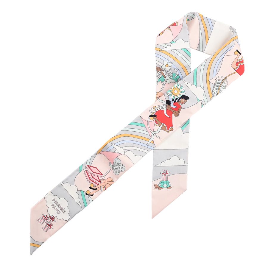Hermes Scarf Twilly Scarves Pink