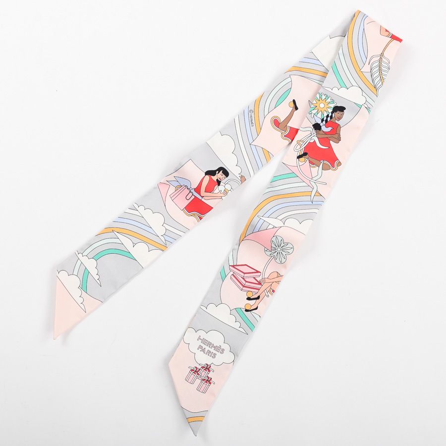 Hermes Scarf Twilly Scarves Pink — view 2