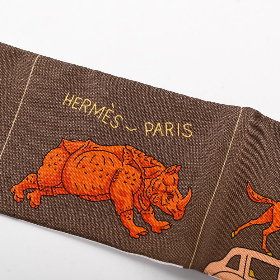 Hermes Scarf Twilly Scarves Brown — view 5