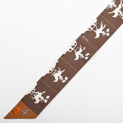 Hermes Scarf Twilly Scarves Brown — view 3