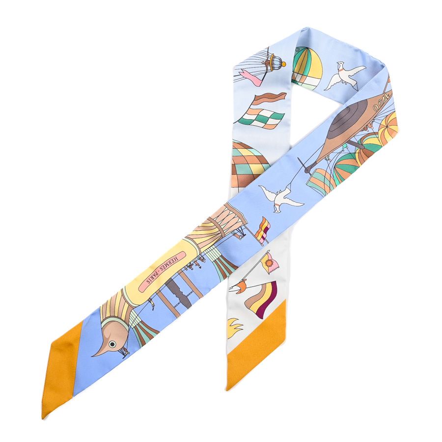 Hermes Scarf Twilly Scarves Blue