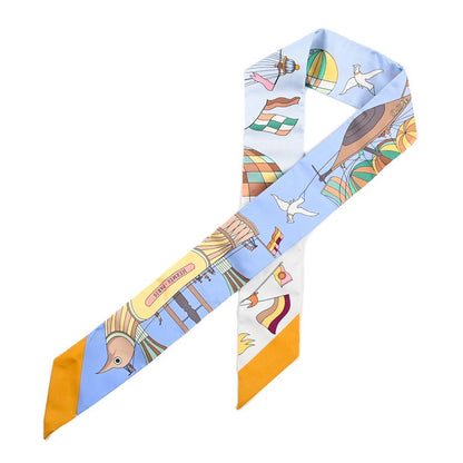Hermes Scarf Twilly Scarves Blue