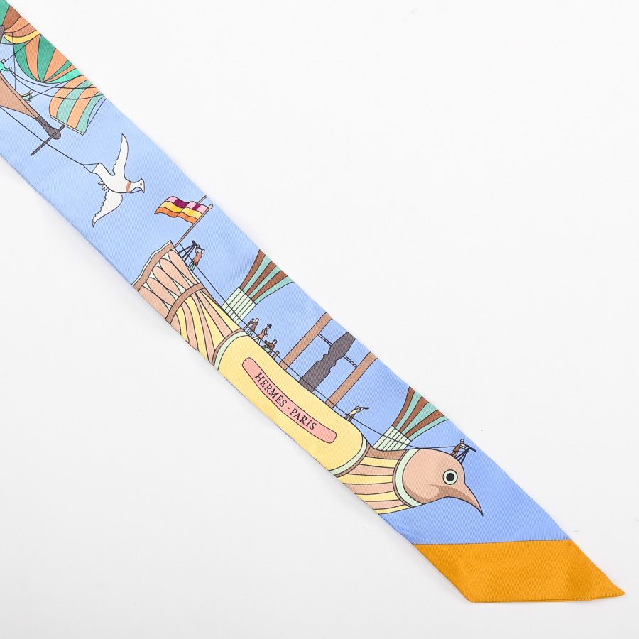 Hermes Scarf Twilly Scarves Blue — view 3