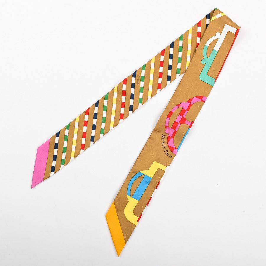 Hermes Scarf Twilly Scarves Brown — view 2