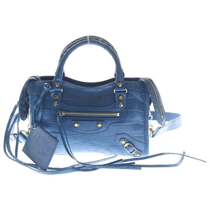 Balenciaga Classic Mini City Shoulder Bag Blue