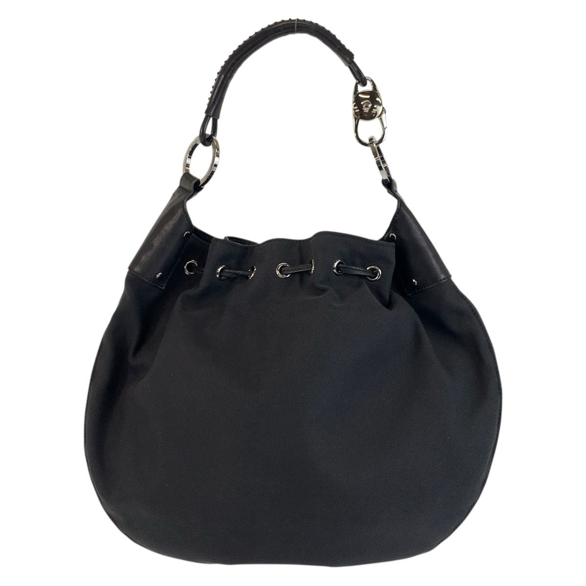 Gucci Black Nylon Leather Hobo Shoulder Bag — view 2
