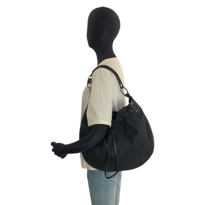 Gucci Black Nylon Leather Hobo Shoulder Bag — view 7
