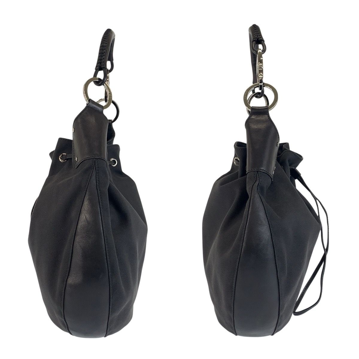 Gucci Black Nylon Leather Hobo Shoulder Bag — view 8