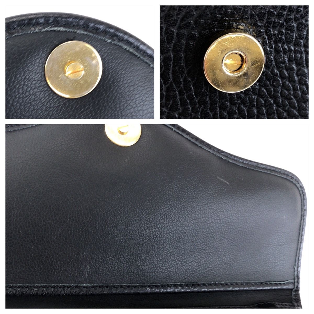 Dior Vintage Black Leather Shoulder Bag Pochette — view 5