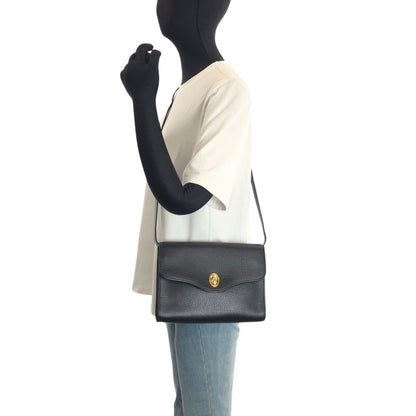 Dior Vintage Black Leather Shoulder Bag Pochette — view 6