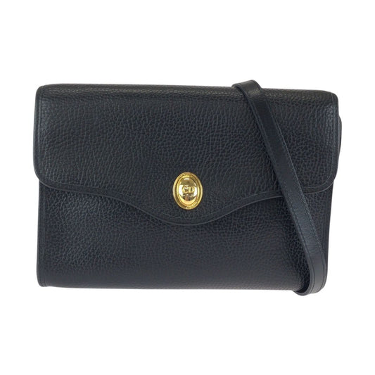 Dior Vintage Black Leather Shoulder Bag Pochette